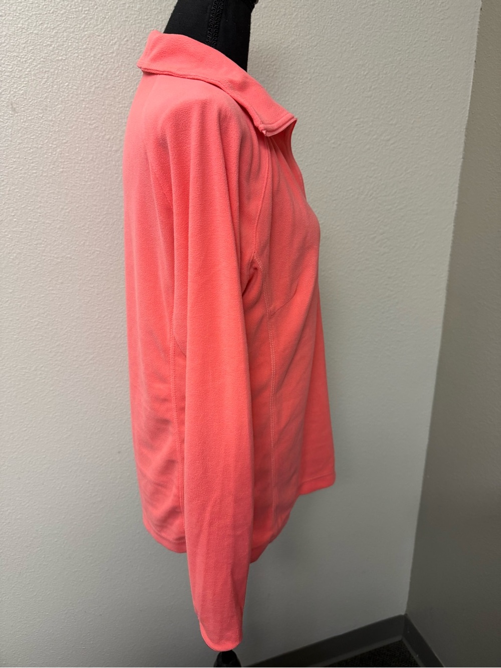 Columbia Coral Pink Fleece 1/4 Zip Pullover Jacket Large Outdoor Hiking Coat - Picture 8 of 11